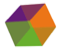 vee eye software logo featuring a large tri-colored cube